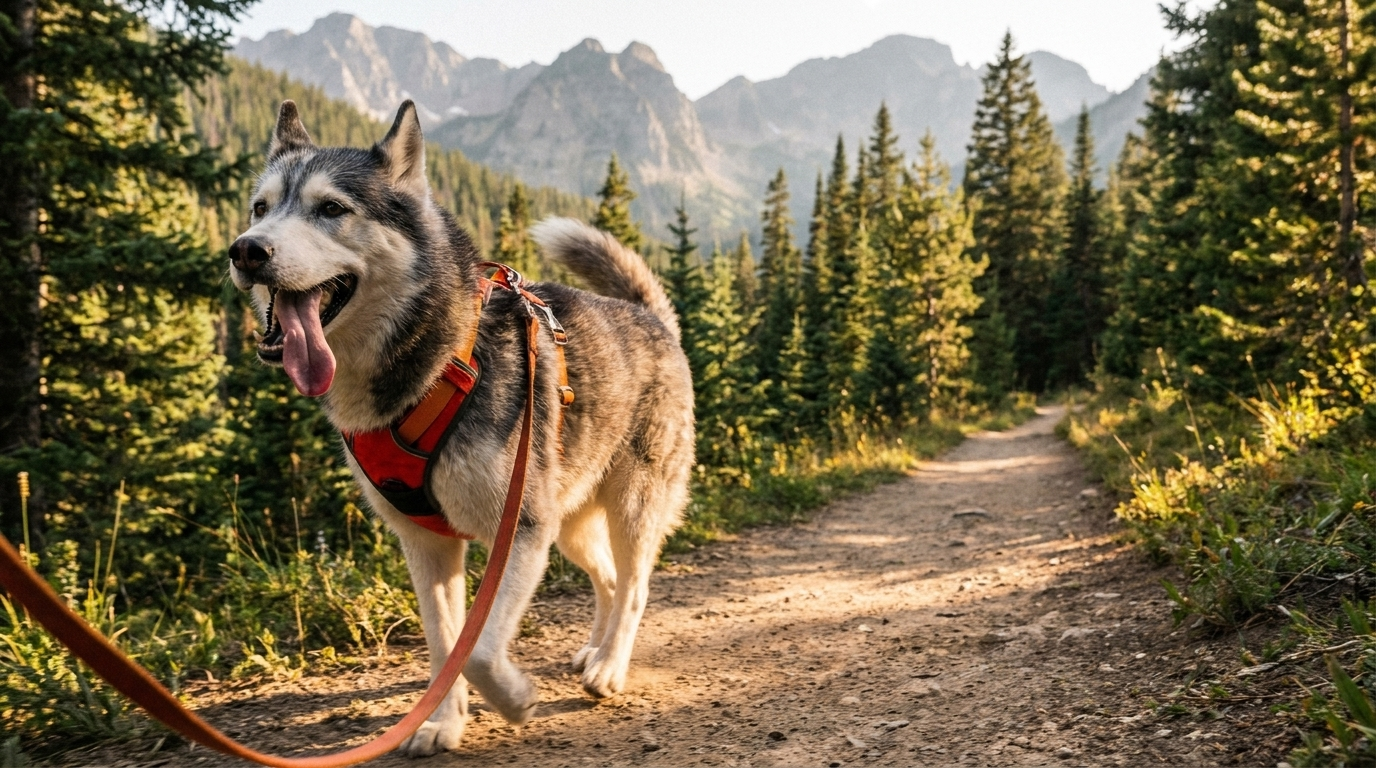 Luna on the Hyalite trail